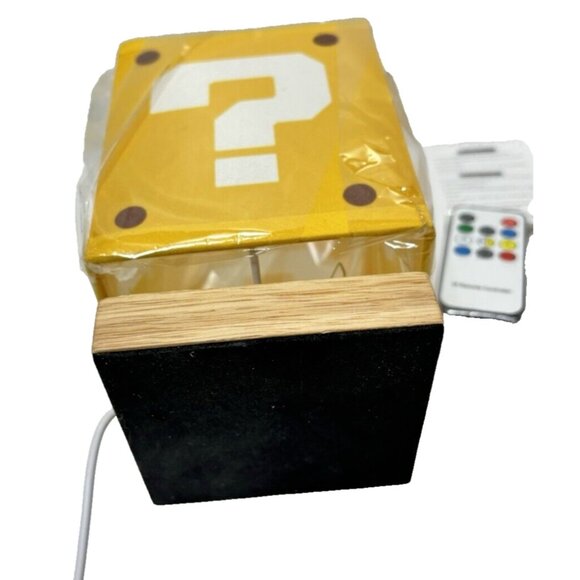 Mario Night Light for Kids Yellow Question Power Up Cube Square Color Changing - Picture 6 of 9
